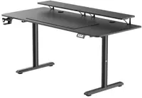 Birou de gaming Ultradesk - Highlander XXL, 72-117 cm, negru