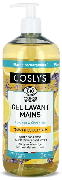 Gel bio pentru spalare pe maini cu extract de lamaie si lavanda, 1000ml, Coslys