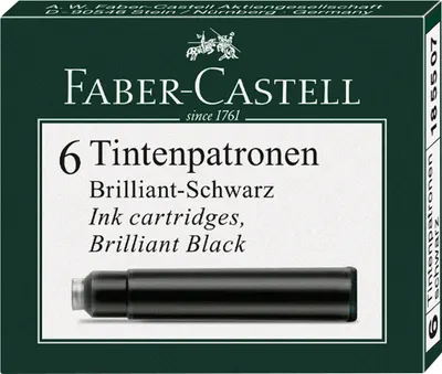 Set rezerve pentru stilou Faber-Castell - Negre, 6 bucati