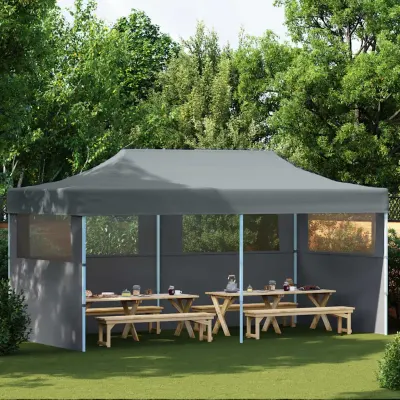 vidaXL Cort petrecere pliabil cu pereți laterali, antracit, 3 x 6 m