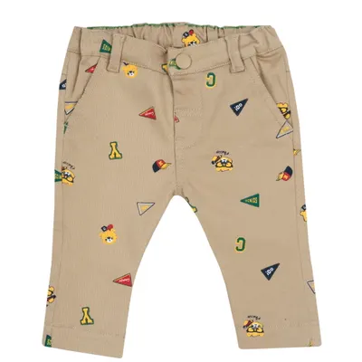 Pantaloni lungi copii Chicco, Bej cu model, 08891-65MFCO