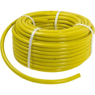 Furtun Gradina, Flexibil, Rezistent la Radiatii UV si la Frig, Armat, cu Insertie 1/2 Inch, Lungime 50 m, Galben