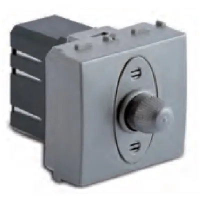 Dimmer pentru sarcina rezistiva, 2 module, cu buton comutator, compatibile cu filtru RFI, 100-500W/230V~ AC, argintiu