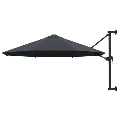 Gossi umbrela soare, montaj pe perete, stalp metal, 300 cm, antracit