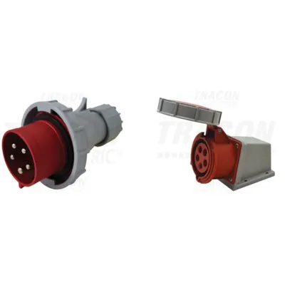 Pachet Industrial IP67 cu Inversare Faze: Fisa si Priza Aparenta, 32A, 400V, 3P+N+E - Conexiuni Extreme si Sigure