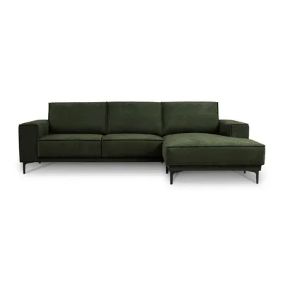 Colțar verde cu tapițerie din chenille (cu colț pe partea dreaptă/cu șezlong) Copenhagen – Scandic