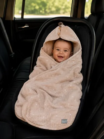 Paturica universala pentru scoica auto bumbacmuselina Love Light Sleepee 1.5 Tog