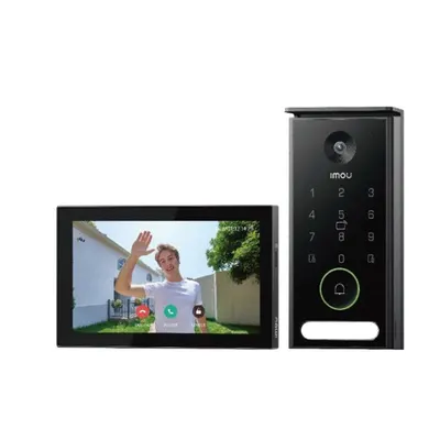 Kit videointerfon IP IMOU IMOU-VO1-5M0A/VH1-7A0A, 5MP, 2.8 mm, 7 inch, IR 15 m, slot card, PoE, PIN, card, control din aplicatie