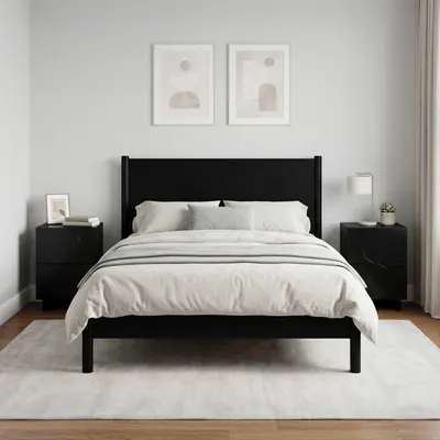 vidaXL Dulap de noapte 2 buc. Negru 33,5 x 34,5 x 50 cm Lemn prelucrat