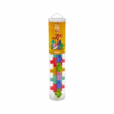 Set constructie Plus-Plus, tub 15 piese mari, Tropical, culori tropicale