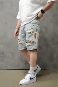 Pantaloni Scurți Denim Graffiti Streetwear – Light-Blue Edition Psas220(3346) (mărime: 30)