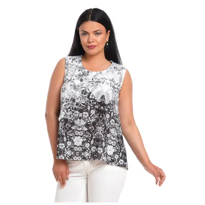Bluza vara ERV22V199 alb/negru floral, Eranthe | marimea L