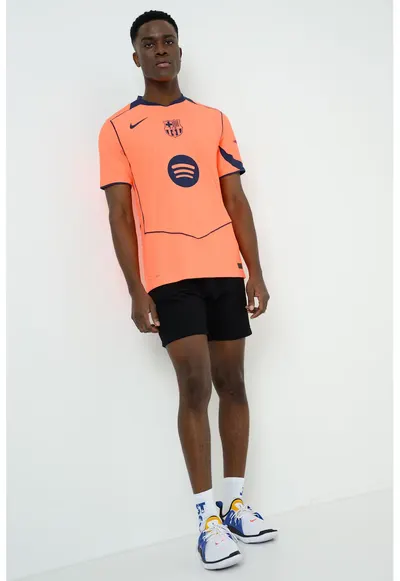 Tricou pentru fotbal F.C. Barcelona 2025/26 Total 90 - Portocaliu/Albastru ultramarin