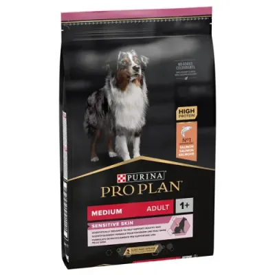 Hrana uscata pentru caini Pro Plan Medium Adult Sensitive Skin cu somon 10 kg