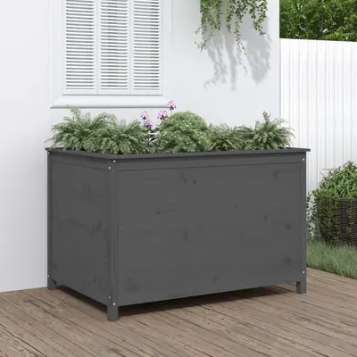 vidaXL Strat înălțat de grădină, gri, 119,5x82,5x78 cm, lemn masiv pin