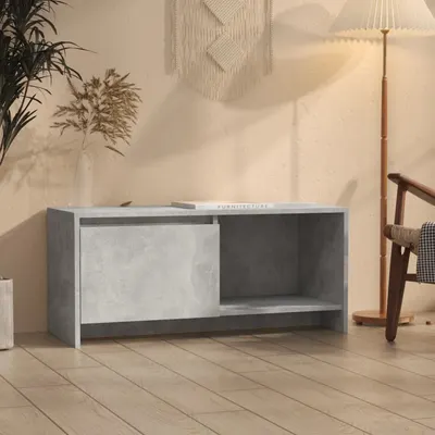 vidaXL Comodă TV, gri beton, 90x35x40 cm, PAL