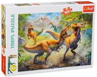 Puzzle Trefl din 160 de piese - Lupta tiranosaurilor