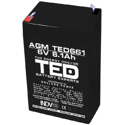 Acumulator AGM VRLA 6V 6,1A TED Battery Expert Holland TED661