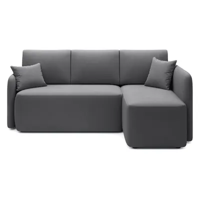 Colțar taupe extensibil/cu spațiu de depozitare cu tapițerie din catifea (cu colț pe partea dreaptă/cu șezlong) Hadson – ELTAP