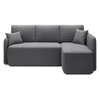 Colțar taupe extensibil/cu spațiu de depozitare cu tapițerie din catifea (cu colț pe partea dreaptă/cu șezlong) Hadson – ELTAP