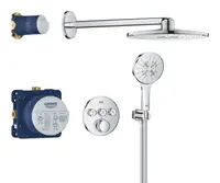 Sistem de dus Grohe SmartControl 34863000, 1/2 inch, incastrat, termostat, 310 mm, 2 functii, Crom