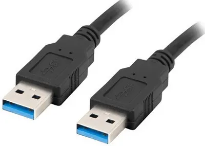 Cablu Lanberg - CA-USBA-30CU-0010-BK, USB-A/USB-A, 1 m, negru