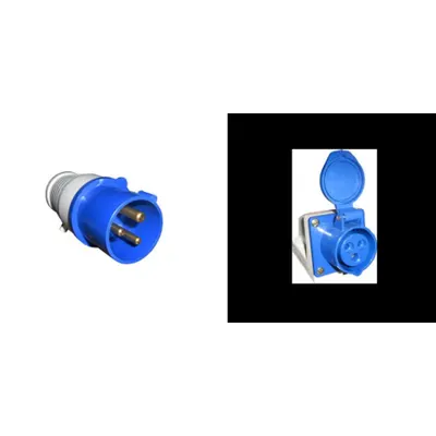 Pachet Fisa si Priza Fixa Industriala HT 32A IP44 230V - Conexiuni Monofazate Sigure