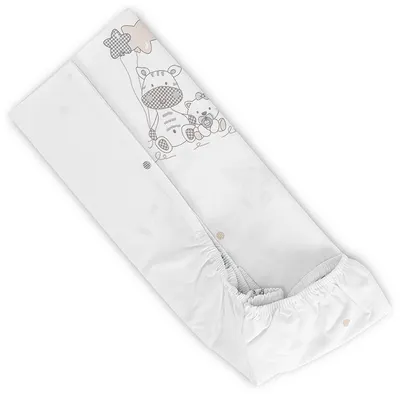Cearșaf cu elastic pentru mini pătuț Lorelli - Girafă, 98 x 65 cm, alb