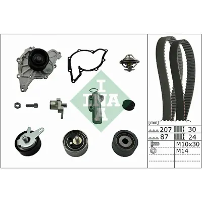 Set pompa apa+curea dintata INA 530 0539 30