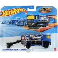 Set camion cu remorca, Hot Wheels, Track Fleet, Scania Rally Truck, JMK06