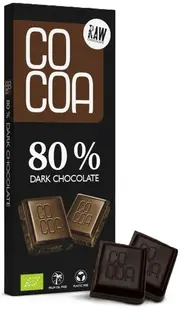 Ciocolată neagră crudă organică 80%, 40 g, Surovital