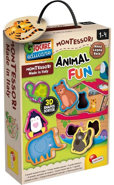 Joc educațional din lemn Lisciani Giochi - Baby Wood Animal Fun