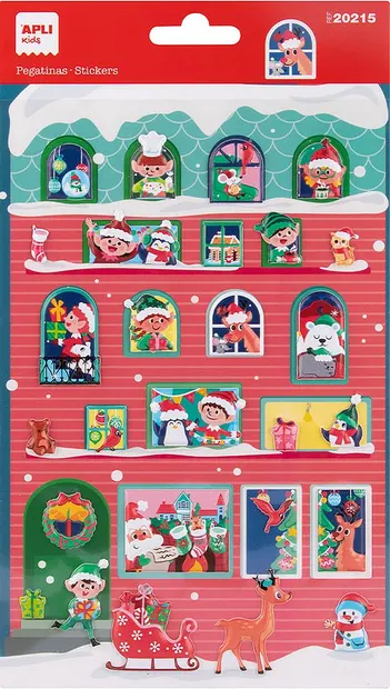 Stickere de Crăciun Apli Kids - calendarul de advent, 24 buc.
