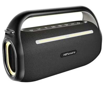 Boxă karaoke HiFuture - MusicBox100, IPX4, 2 microfoane, neagră