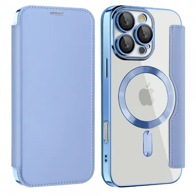 Husa MagSafe pentru Samsung Galaxy A17 5G, Techsuit, SmartMag Book, Bleu