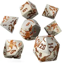 Set de zaruri GlassStaff - Metal RPG Dice Set, Gilded Wyrm (7 buc.)