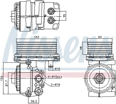 Radiator ulei termoflot cu carcasa potrivit FORD MONDEO III, TRANSIT; JAGUAR X-TYPE I; LAND ROVER DEFENDER 2.0D 2.2D 2.4D 01.00-02.16