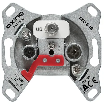 Priza trec.3port. Unicable 18dB,Cl.A,fara rama,SSD 6-18