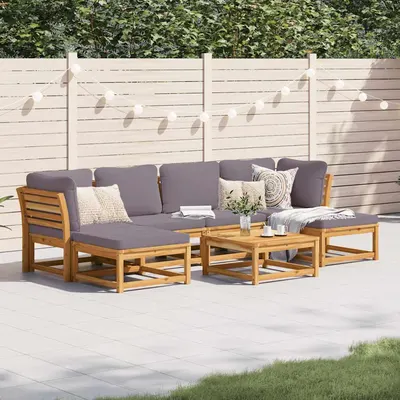 vidaXL Set mobilier grădină cu perne, 7 piese, lemn masiv acacia