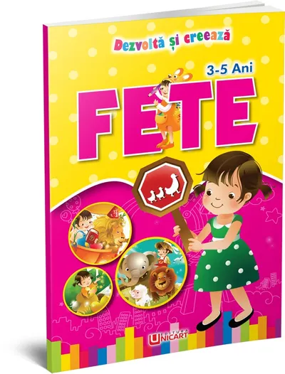 Carte de colorat A4 64file dezvolta si creeaza fete 3-5 ani