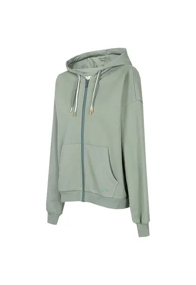 Hanorac sport dama linie supradimensionata - gluga ajustabila - bumbac/poliester - verde