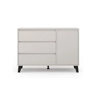 Comoda BORG, 1 usa, 3 sertare, casmir, 110x38,8x78,4 cm