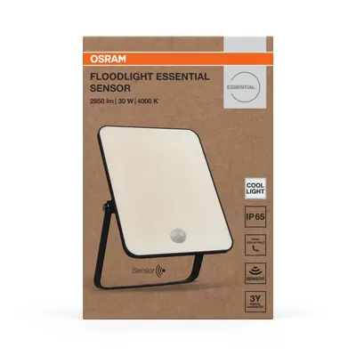 Proiector LED cu senzor de miscare si lumina OSRAM FLOODLIGHT ESSENTIAL, 30W, 220-240V, 2700 lm, lumina neutra(4000K), IP65,18.6