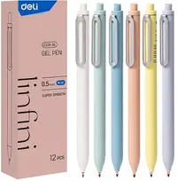 Pix cu cerneală cu gel Deli Linfini EG338-BL - 0.5 mm, albastru, sortiment