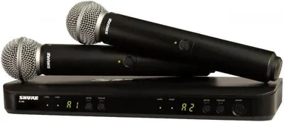 Sistem de microfon wireless Shure - BLX288E/SM58-H8E, negru