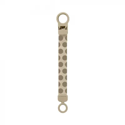 Lantisor clip Loop pentru suzeta Studio Collection Polka Dots Bibs Mega Vanilla Dark Oak