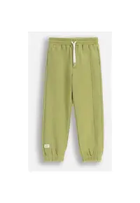 Pantaloni copii - trening - verde masliniu - bumbac - cu buzunare