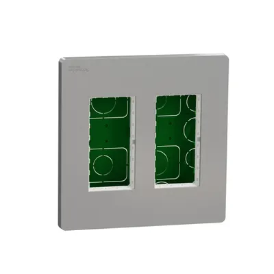 New Unica - statie de lucru - incastrat - 2 x 4 module - aluminiu