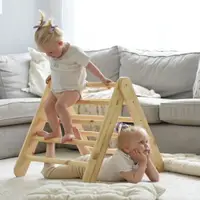 Scara din lemn pentru copii Triunghi de catarare tip Pikler Montessori Natural