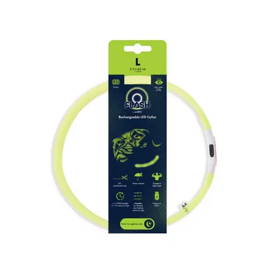 10855799 FLASH LED rechargeable collar L Green